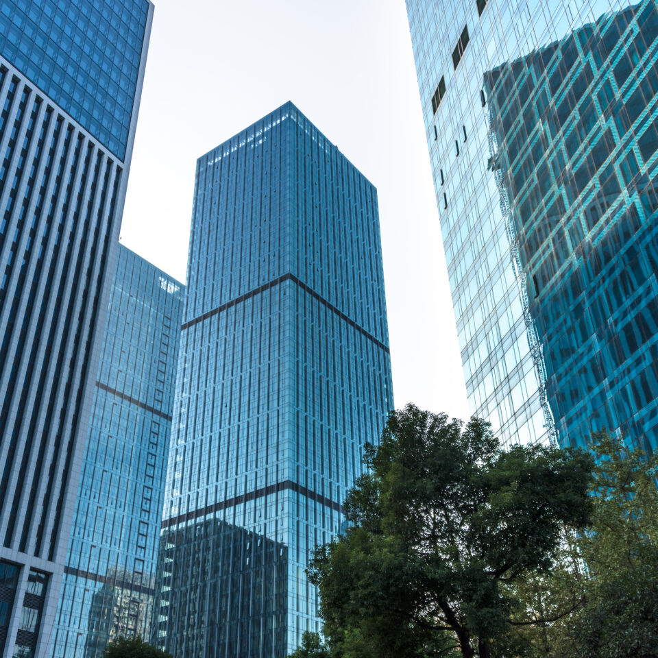 Skyscrapers from a low angle view